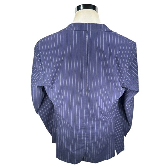 Peter Millar Blazer Suit Jacket Mens Large Blue Pinstripe Cotton Single Breasted - Picture 5 of 11